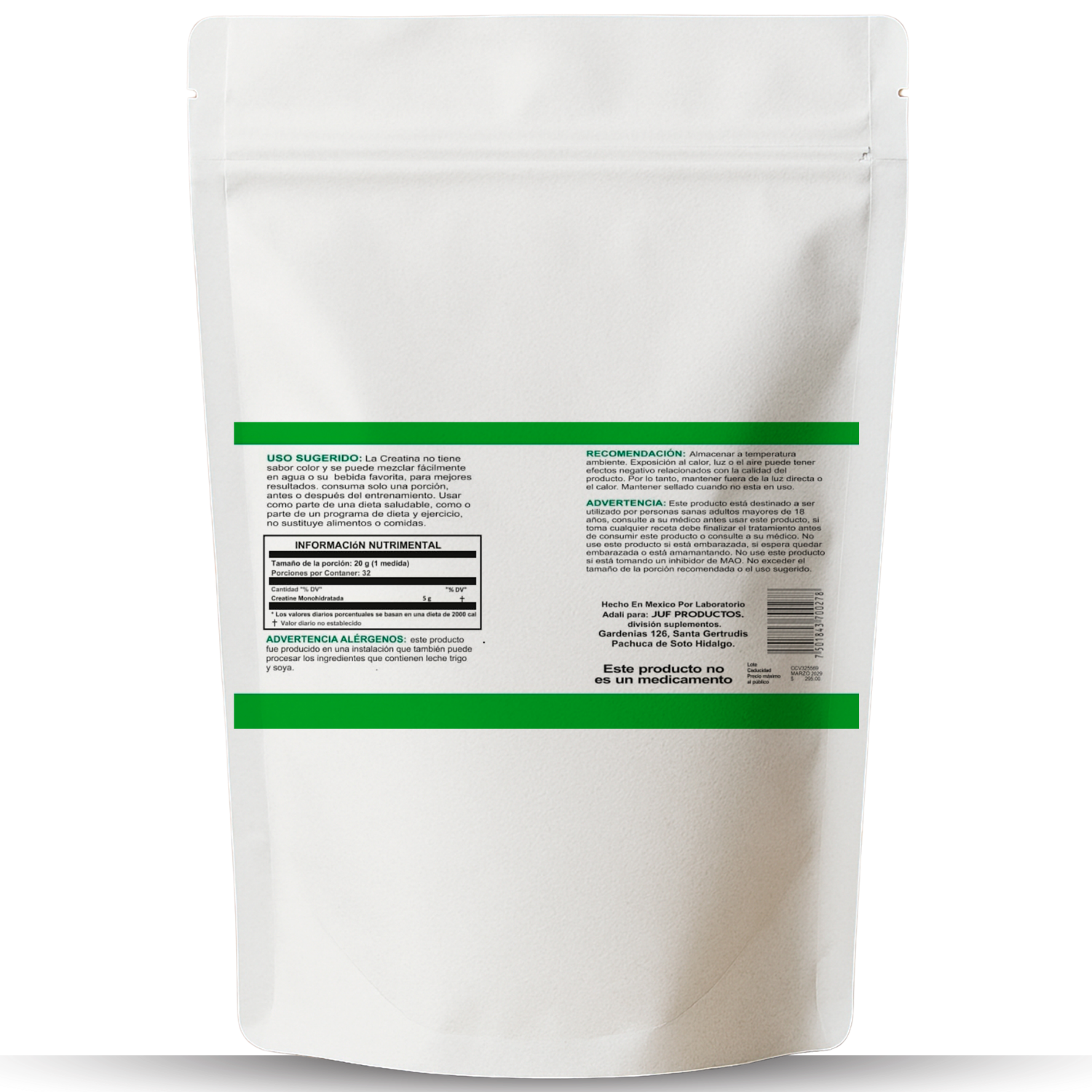 CREATINA MONOHIDRATADA 480 gr.