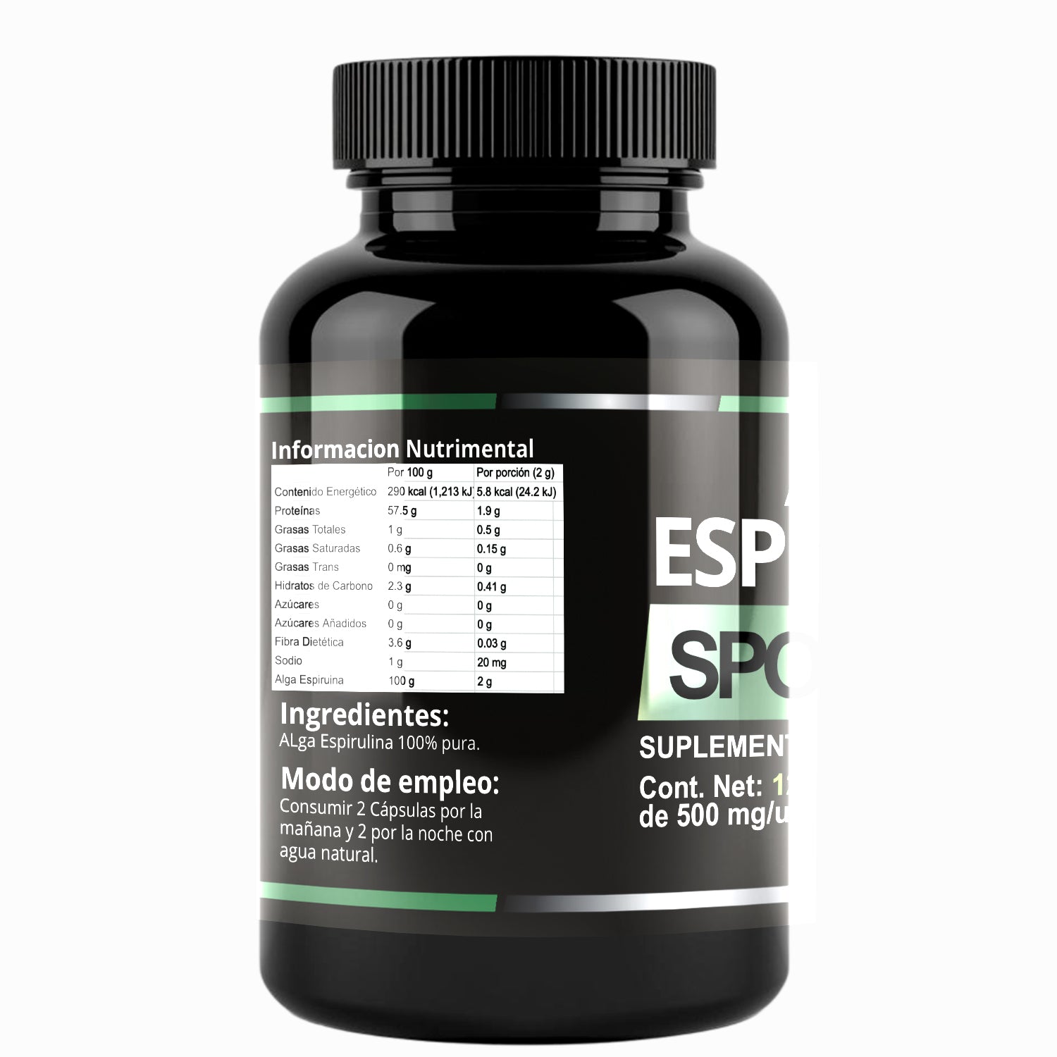 ALGA ESPIRULINA 120 CÁPSULAS